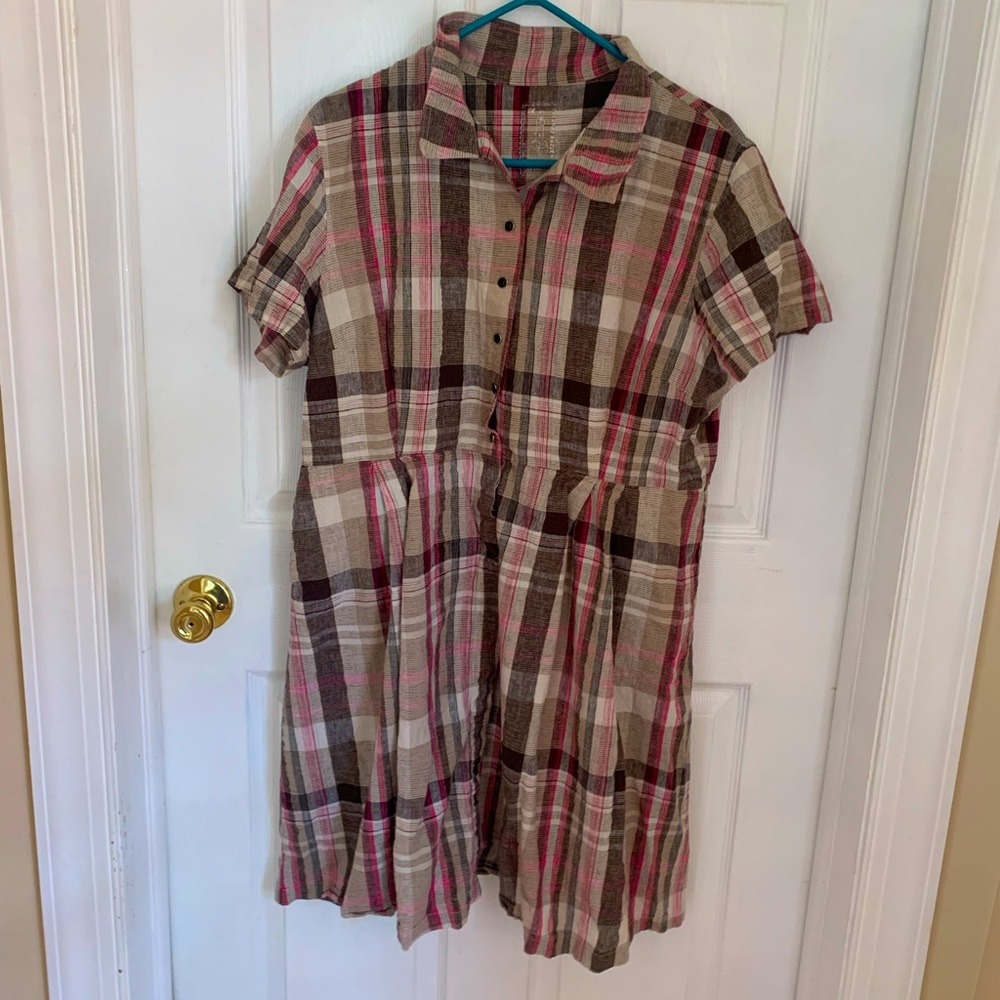 Tuesday of California raspberry plaid diner dress